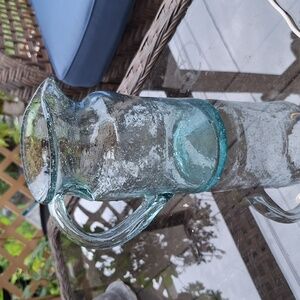 Tall Glass Pitcher with Handle